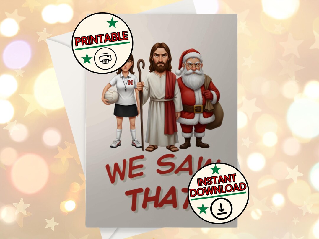 Funny Netball Christmas Card - Umpire, Jesus, Santa: Printable PDF - Etsy
