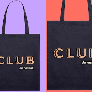 Navy Blue Netball Slogan Organic Cotton Tote Bag | Gift For Netball Player | Netball Lover Gift | Netball Player Bag | Netball Team Gift Bag