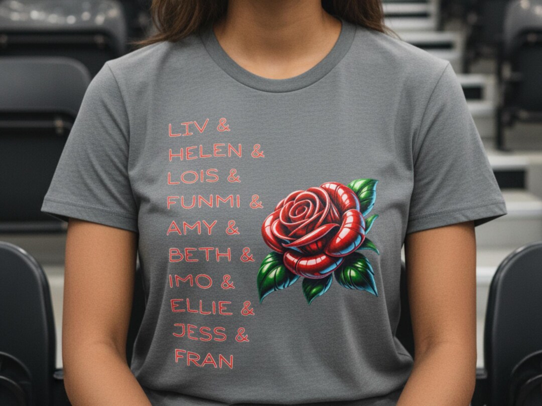 England Roses Netball Team List Graphic T-shirt: Heather Grey, Organic ...