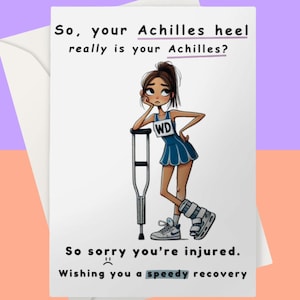 drôle de blessure au tendon d'Achille de netball de Zazzle.be Liste d'envies Vous avez des idées ? Carte de rétablissement après une blessure sportive | Vous pensez à vous pour joueur de netball | Opération d'Achille