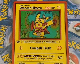 Wonder Pikachu Trading Card SVG – Laser Cut File, XTool/LightBurn