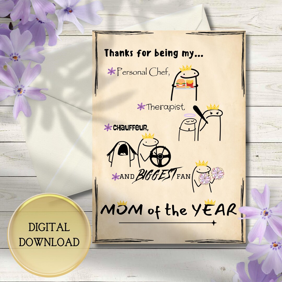 Funny Mother's Day Card Printable Whimsical Card for Moms Instant ...