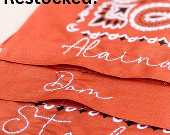 Embroidered Bandana for Bridesmaid Gift Custom Wedding Party Favor Gift Idea Cowgirl Bridesmaid Proposal Wedding Favors Rustic Wedding Theme