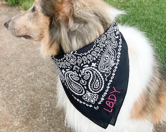 Pañuelo personalizado para perro con nombre bordado: regalo personalizado para perros y dueños de mascotas