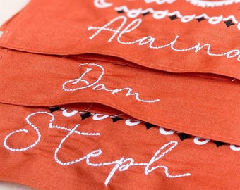 Personalized Bachelorette Party Favor Bandana Keepsake Embroidered Name Scarf Gift Idea Rustic Nashville Country Custom Bandana Last Rodeo