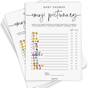 Baby Shower Emoji Pictionary Game Printable | Fun Baby Shower Activity | Baby Emoji Quiz | Gender Neutral Game | Instant Download PDF