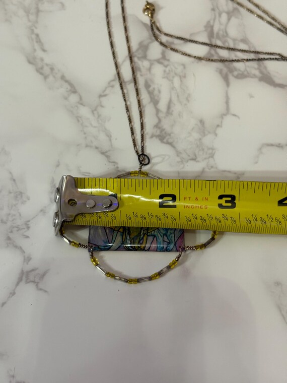 rectangular ceramic pendant necklace with an elep… - image 5