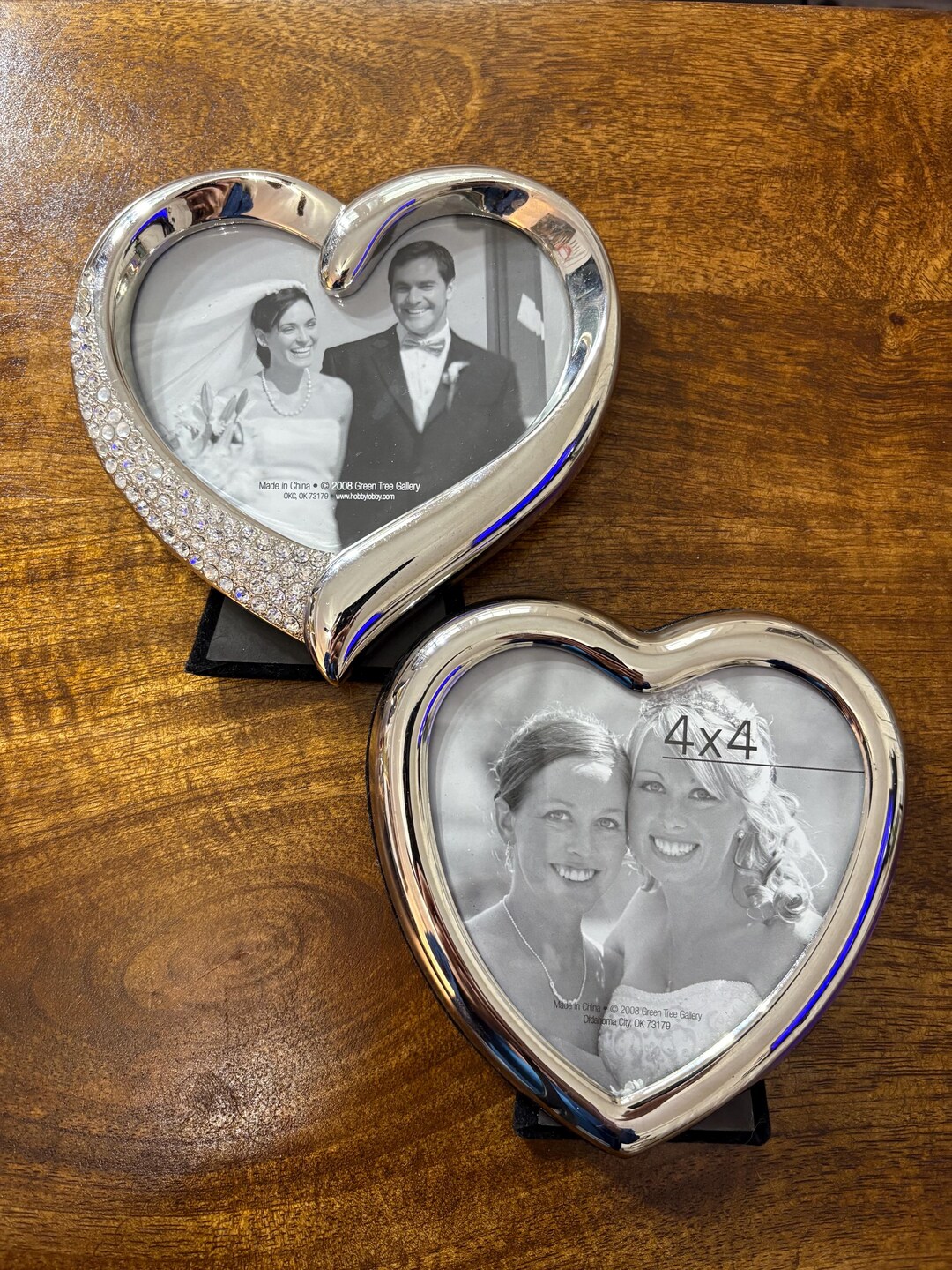 Vintage Silver Plate Heart Shaped Photo Frames Romantic Keepsake Frames ...