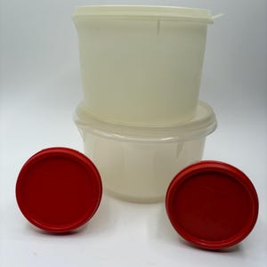 Okrągły, przezroczysty pojemnik do przechowywania Tupperware, sałata, 2 szt. z czerwonymi uszczelkami