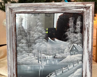 Winter Mountain Scene Mirror Holder – Handmade Ceramic Display - Etsy