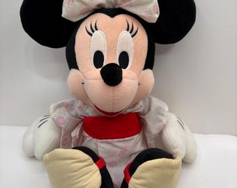 Vintage 1990s Minnie Mouse Plush in Kimono, Disney Collectible