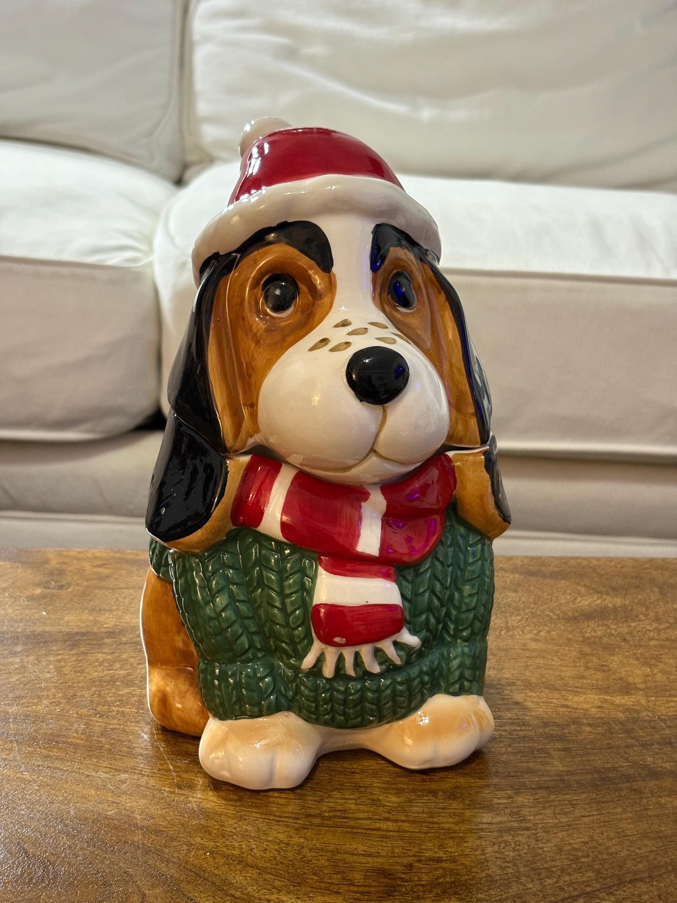 Pioneer Woman Charlie Basset Hound Dog Cookie Jar. 11 Inches Tall