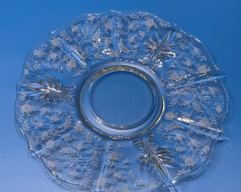 10枚セット。激レア。フォストリア　June サラダ＆ディナープレート10枚 Fostoria June Clear Glass Etched Dinner Plates 10 1/4