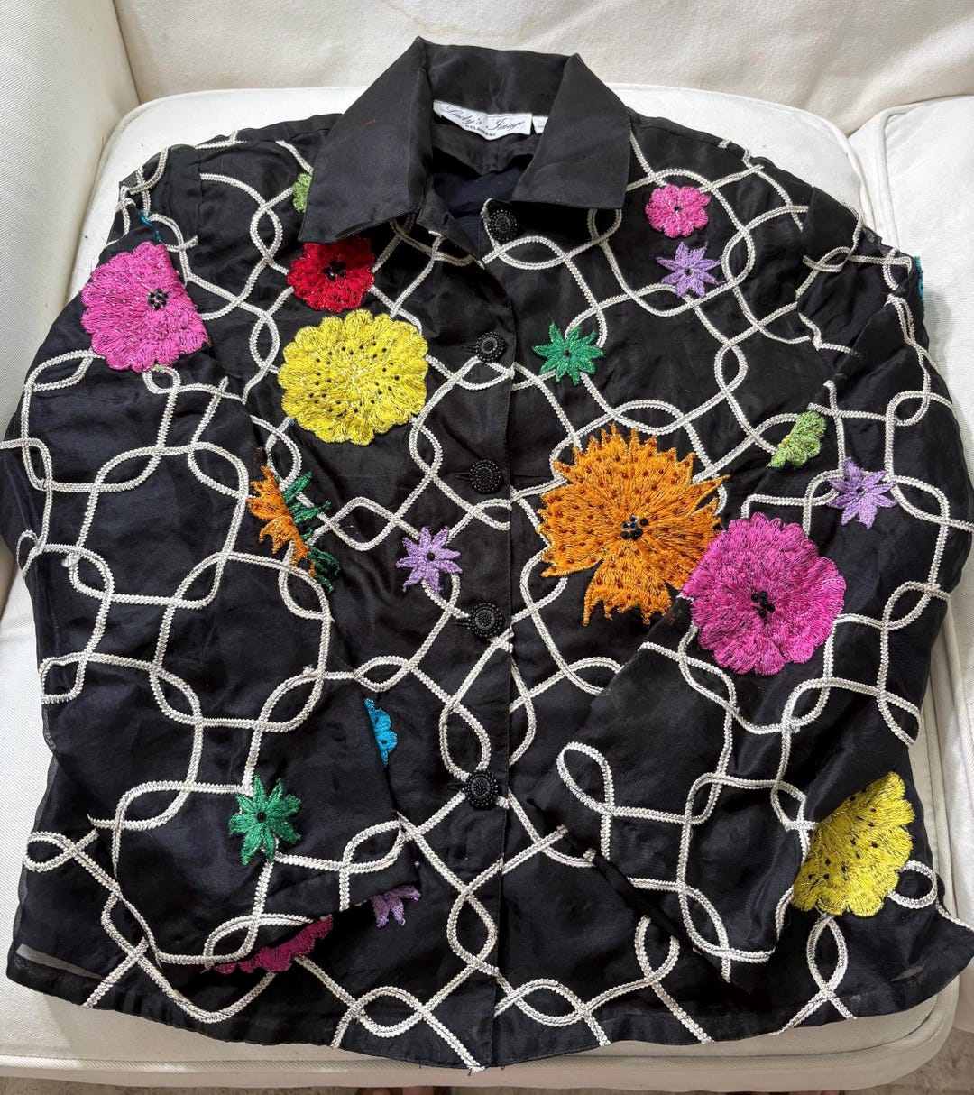 Veste Matelassée Anage Multicolore Taille XS - Soie Et Coton, Broderie, Occasion TB