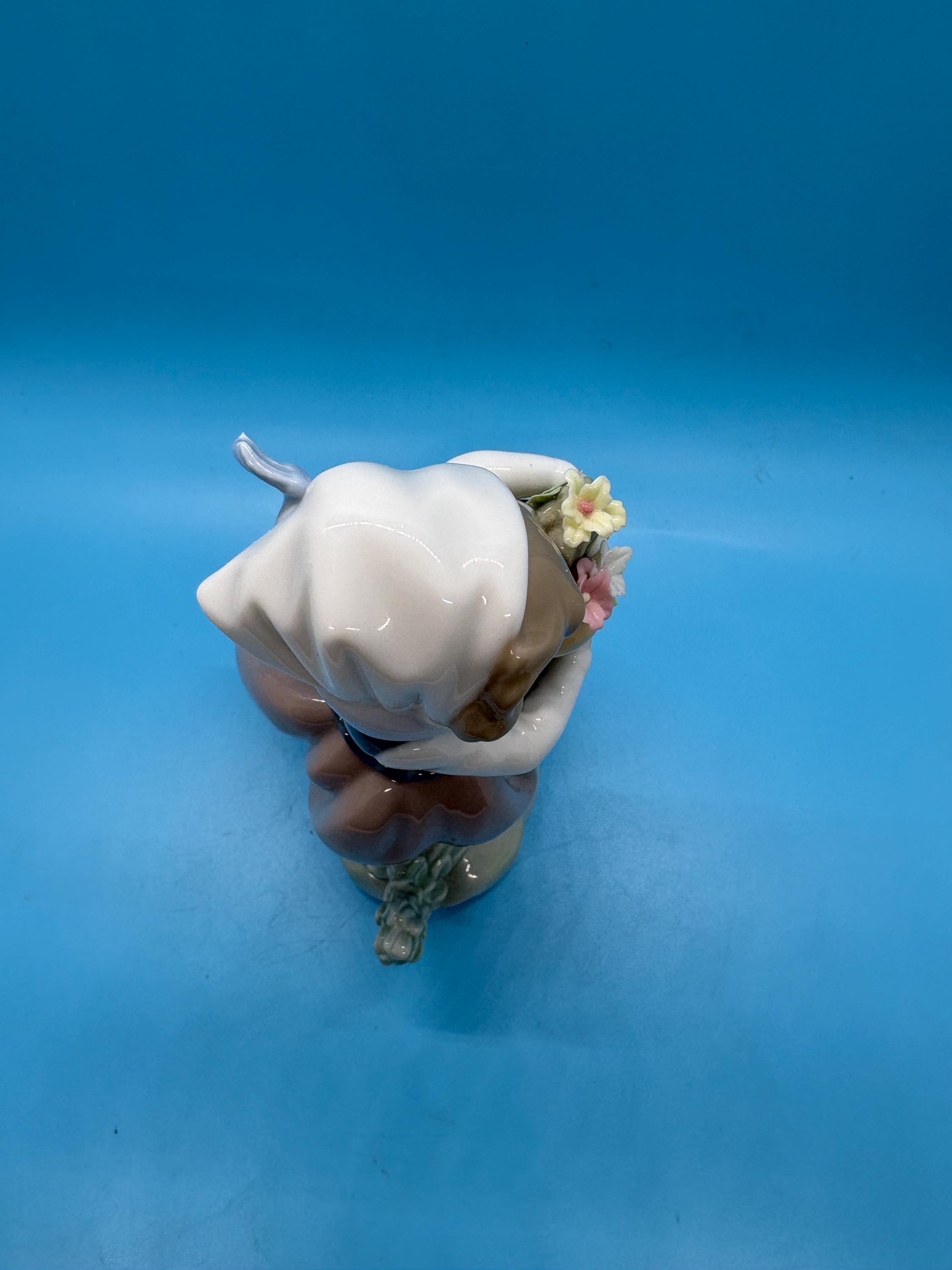 Lladro Spring is Here Figurine, Girl With Flowers, Jose Puche