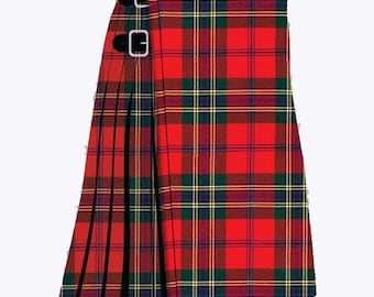 Handgemachter MacLean Duart Roter Tartan Kilt: Schweres Gewicht 7,5m