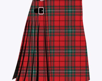 Schottisch-Traditioneller MacAuley Roter moderner 8 Yard Schwerer Tartan Kilt Herren Handgefertigte Tartan Kilts