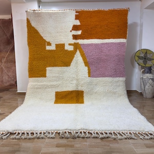 Custom Moroccan Red Rug, Colorful beni ourain rug, tapis berber, rug for living room, red moroccan rug, handmade azilal rug,