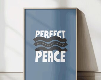 Perfect Peace Bible Verse Print – Isaiah 26:3 Typography Wall Art