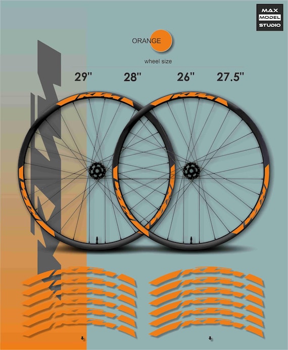 Custom KTM Bike Rim Decal Stickers: 26, 27,5”, 28", 29” Wheels