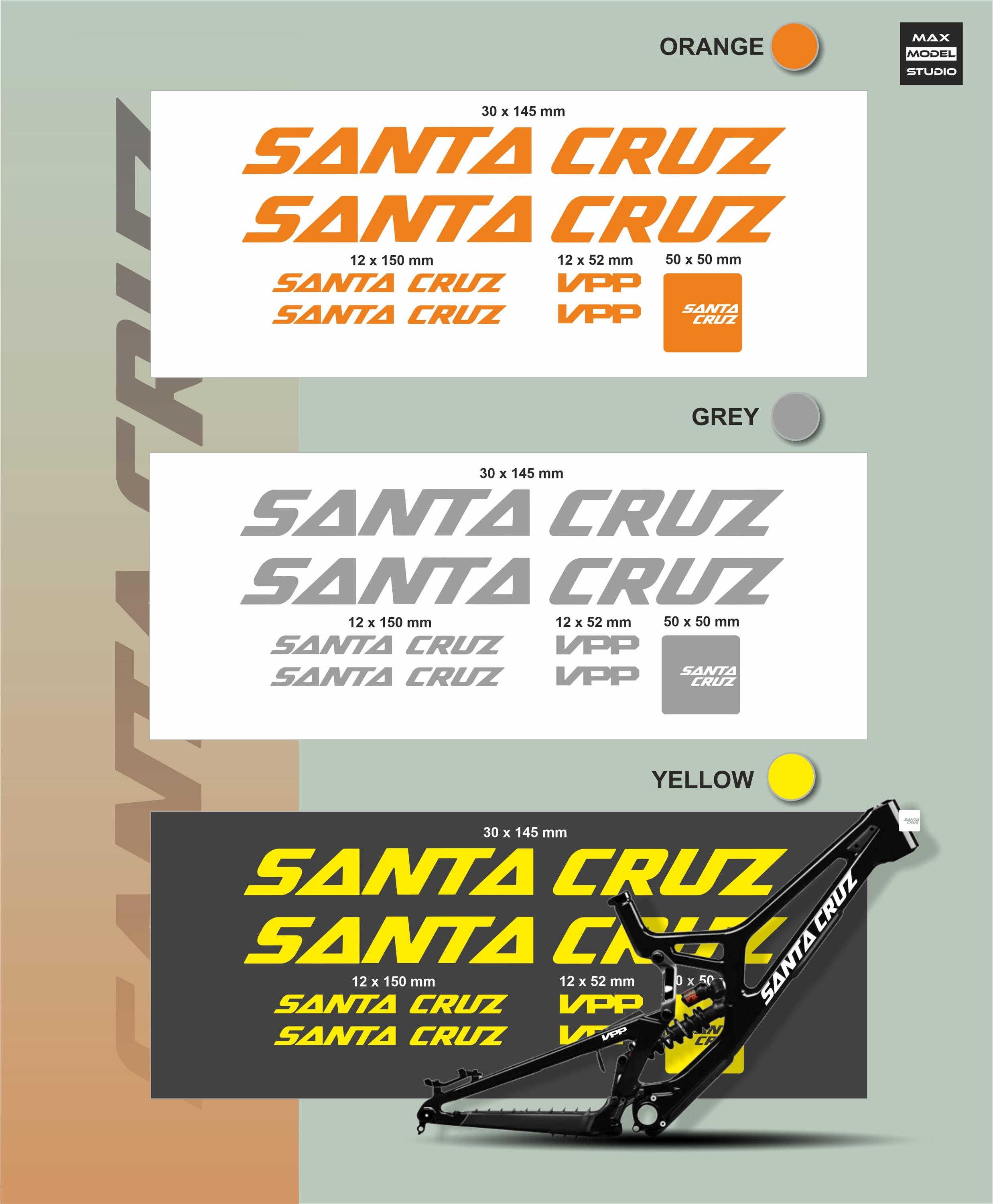 Custom Santa Cruz Bike Decal Set: Weatherproof Vinyl Stickers 