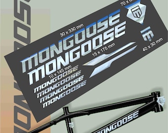 Mongoose Aufkleber auf Fahrrad. Mongoose Abziehbilder