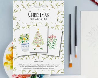 Christmas Beginner All-in-one DIY Watercolor Art Kit