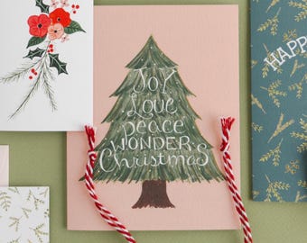 Joy Love Peace Christmas Greeting Card