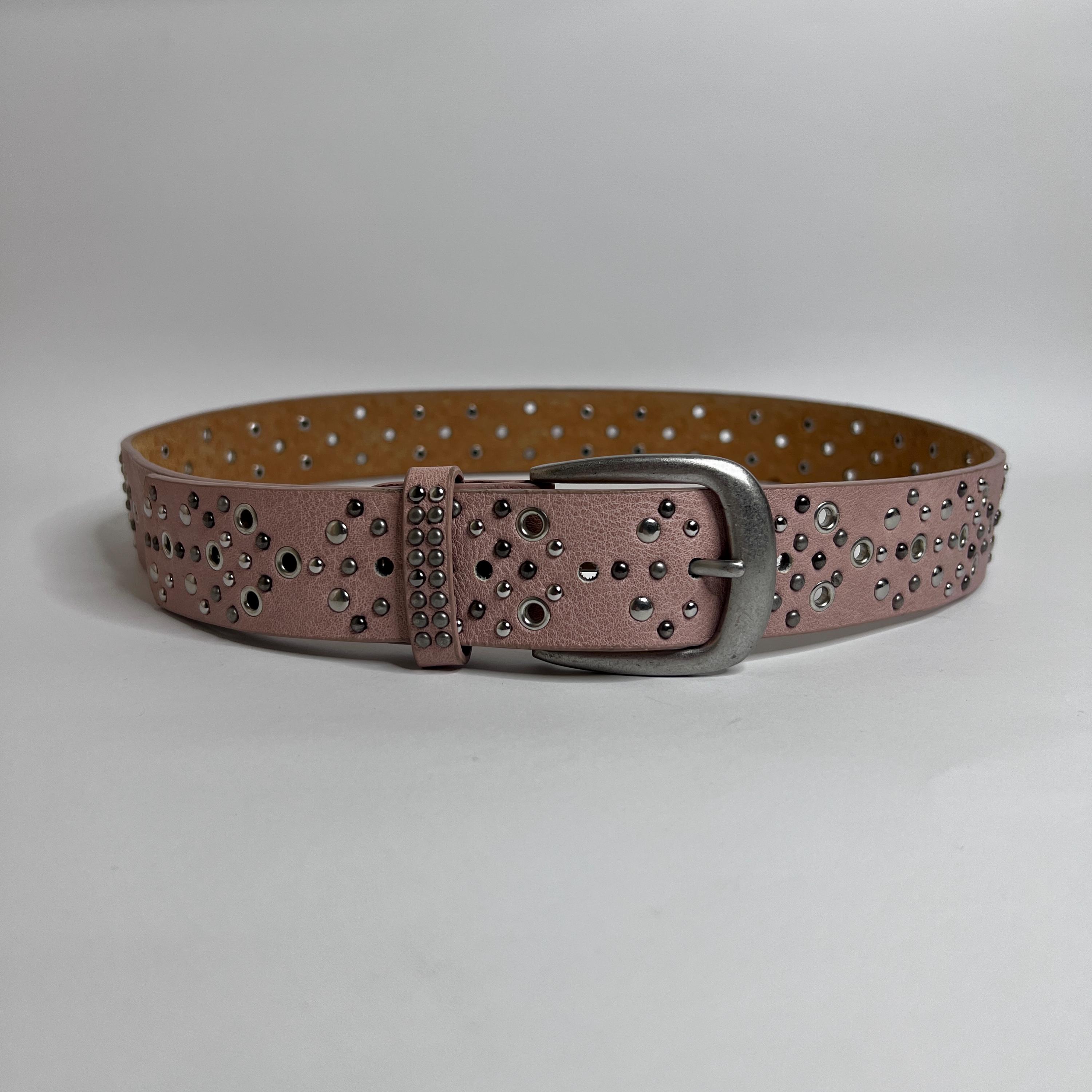 Y2K Pink Studded Leather Belt: 2000s Punk Grunge Style - Etsy