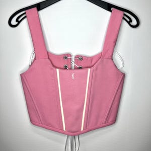 Upcycled Corset Top – Handmade Reworked Polo Bustier | Designer Festival Crop Top | Sustainable Fashion
