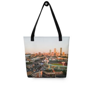 Boston Skyline Tote Bag | Cityscape Canvas Tote | Fenway Park | Boston Bag | Travel Gift | New England City Tote | Boston Red Sox