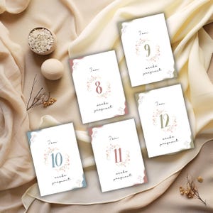 Cartes d'étape de grossesse, cartes d'étape, cartes de croissance de grossesse, cartes imprimables, étape de bébé, cartes de grossesse hebdomadaires, cartes de semaine