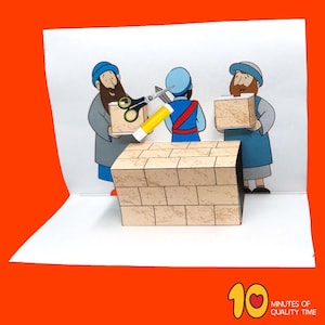 Nehemiah baut die Mauer - Bibel Papier Handwerk - Sonntagsschule zum ausdrucken