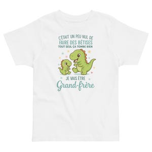 男の子用ビッグブラザー発表Tシャツ – 面白い妊娠ギフト – かわいい恐竜の子供用Tシャツ – 面白い未来のビッグブラザー