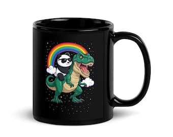 Panda Dino Rainbow Mug Cool Humor Fun Gift Original Geek
