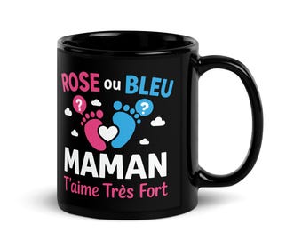 Taza para futura mamá en color rosa o azul | Regalo de anuncio de embarazo | Taza Sorpresa Mamá Bebé | Taza original para baby shower