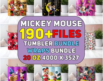 190+ Mickey Tumbler Wrap Bundle | 20 oz Minnie Tumbler PNG Image Sublimation, Mickey Tumbler Tumbler Cup |Minnie Cartoon Tumbler Wrap Design