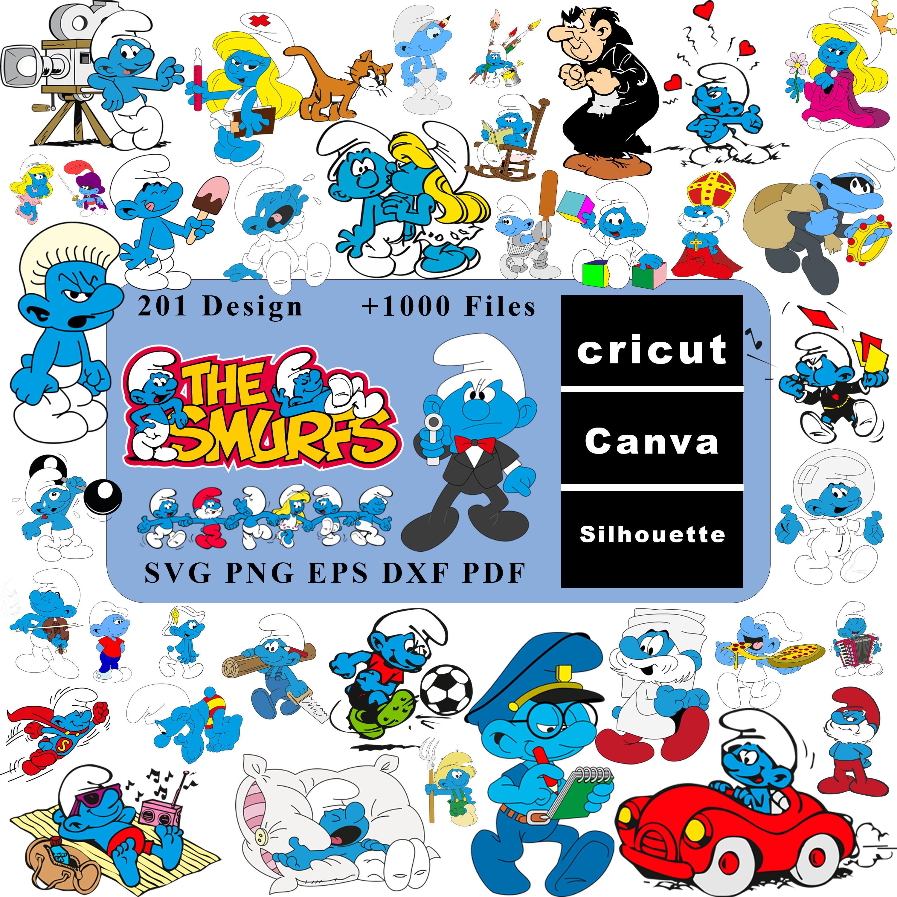 Smurfs Svg Bundle, Smurfs Png, Clipart Files, Smurfs Font, Smurfs Birthday Svg for Cricut, Birthday Svg, Alphabet Svg, Instant Download