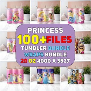 100+ Princess Tumbler Wrap Bundle | 20 oz Princess Tumbler PNG Image Sublimation | Princess Tumbler Tumbler Cup |Cartoon Tumbler Wrap Design