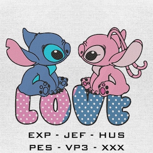 Stitch Love Embroidery Design – Cute Baby Stitch Digital File for Embroidery Machines, Perfect for Lilo & Stitch Fans!