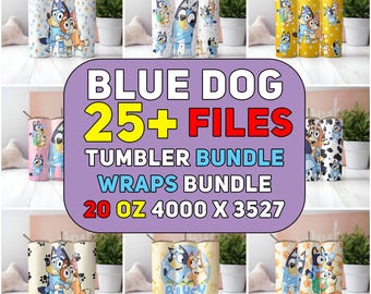25+ Blue Dog Tumbler Wrap Designs Bundle, Blue Dog Sublimation Designs, 20 oz Tumbler Wrap PNG, Tumbler Wrap, Kids Tumbler