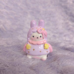 Miffy Inspired Bunny Figurine – Pastel Kawaii Decor – Handmade Polymer Clay Bunny - Gift for Her