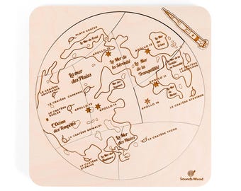 Educational wooden puzzle - The crust and surface of the Moon