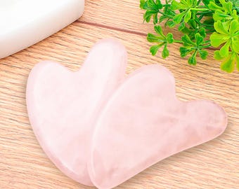 Rose Quartz Heart Gua Sha – 80 mm | Natural Stone from Brazil | Facial Massage & Relaxation
