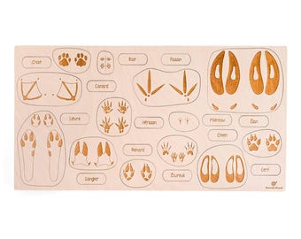 Educational wooden puzzle - Animal footprints