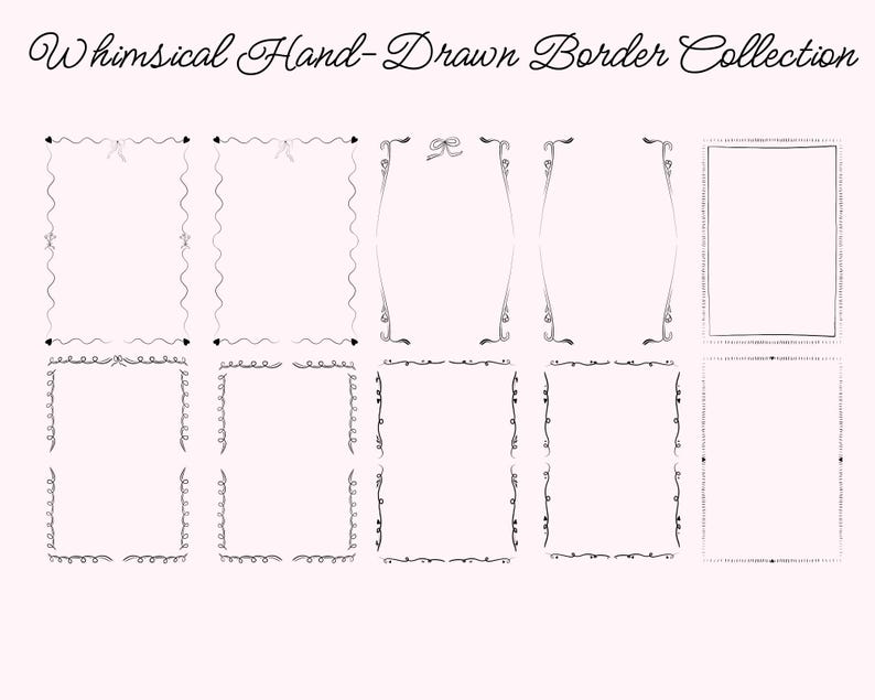 Hand-drawn Border Collection Template, Whimsical Borders, Invite ...
