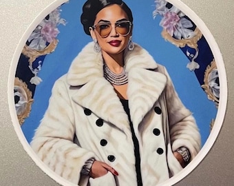 AOC High-Fashion Sticker | 3x3" Alexandria Ocasio-Cortez Decal for Laptops & Water Bottles