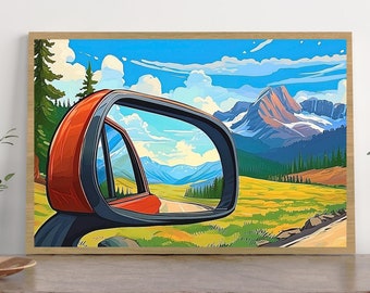 Scenic Mountain Road Trip Printable Painting | Affordable Christmas Gift for Travelers