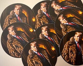 Donald Trump Vinyl Sticker | MAGA Decal for Laptops & Water Bottles | Ai-Generated Human-Edited Art