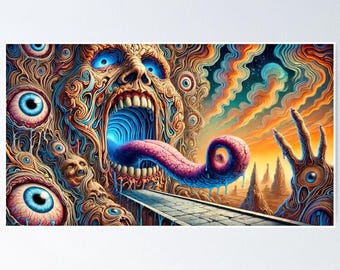 Psychedelic Poster Print: Cosmic Gateway (Medium-Sized Wall Decor)